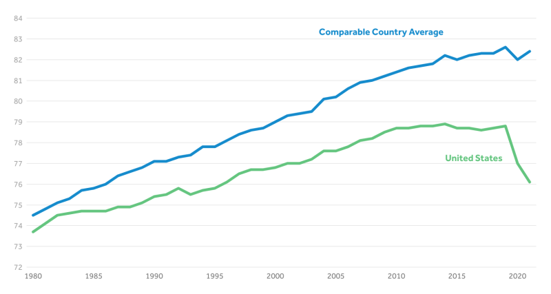 Chart image for Life expectancy